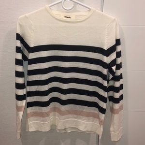 Navy blue and pink striped sweater